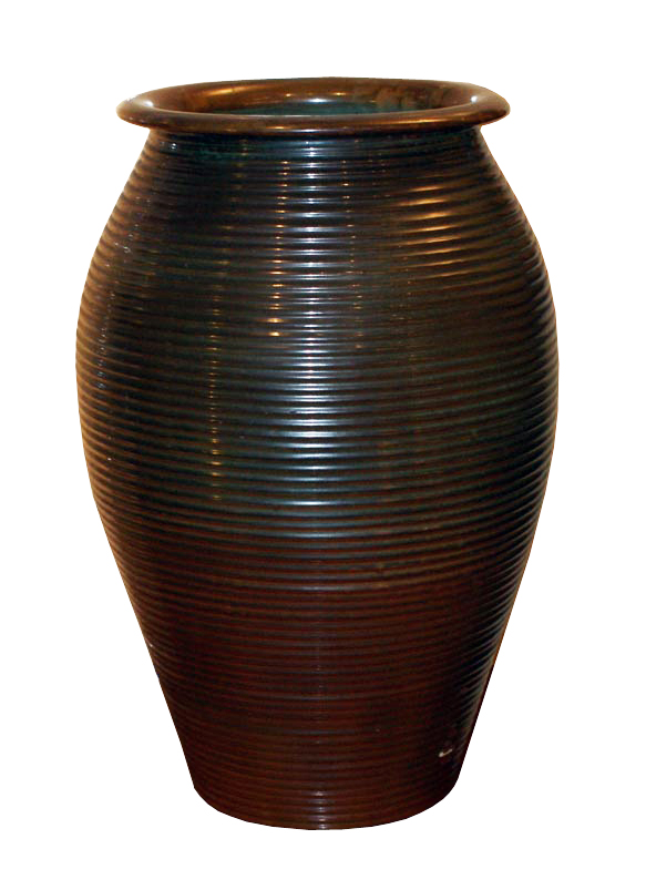 Vaso in ceramica Vintage Alto costolato del XX Secolo Opera d'arte esemplare - Robertaebasta® Art Gallery opere d’arte esclusive.